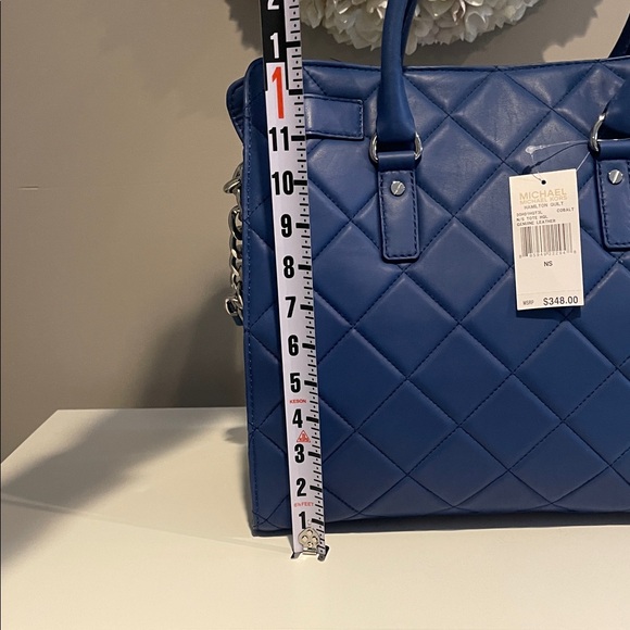 Michael Kors Leather Quilted Blue Satchel - Picture 5 of 13